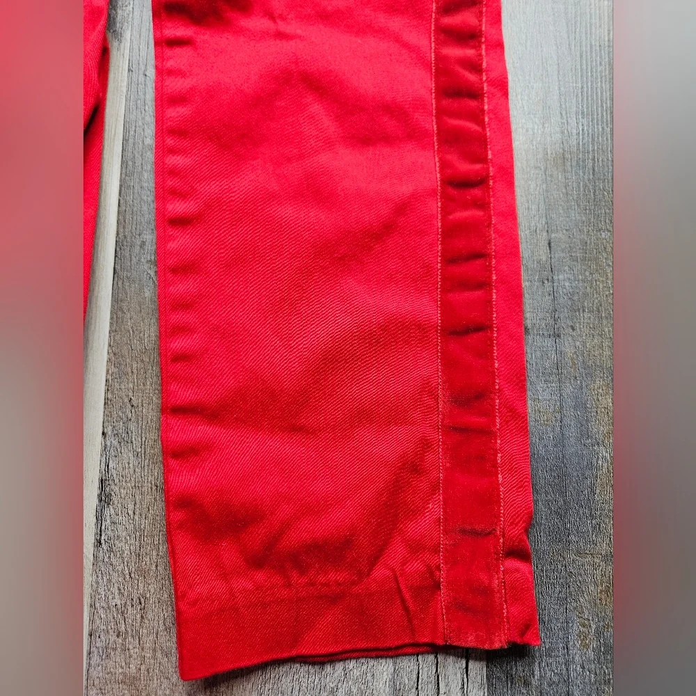 Janie And Jack Size 10 Red Trouser Pants Tuxedo Stripe Red Adjustable Waist